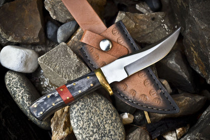 Custom Skinner Knife 440C Steel Hardwood Handle with Brass Guard
