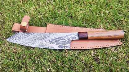 Custom Handmade Damascus Steel Kitchen Knife | Full Tang Fillet Chef Knife Gift