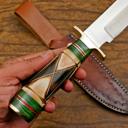 Custom Handmade D2 Steel Bowie Knife – 12-Inch Hunting & Outdoor Adventure Blade