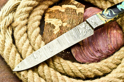 Custom Handmade Damascus Steel Skinning Hunting Camping Full Tang Chef Knife | 9.5"