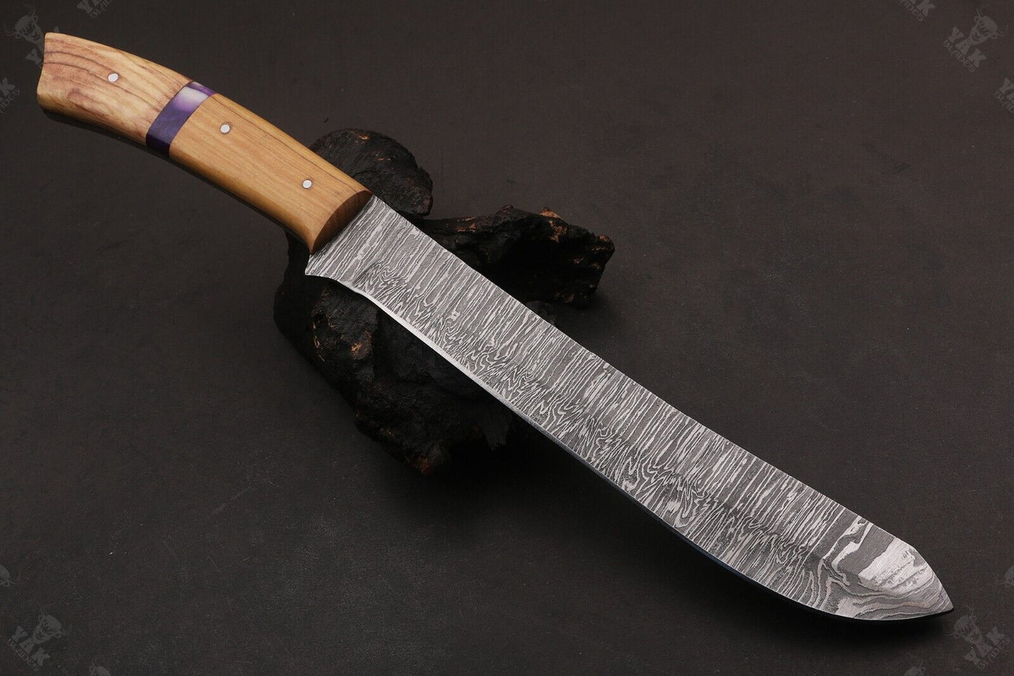 13.5" Custom Handmade Fire Damascus Steel Fillet Knife Damascus Fillet Knife For Kitchen Use