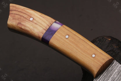 13.5" Custom Handmade Fire Damascus Steel Fillet Knife Damascus Fillet Knife For Kitchen Use