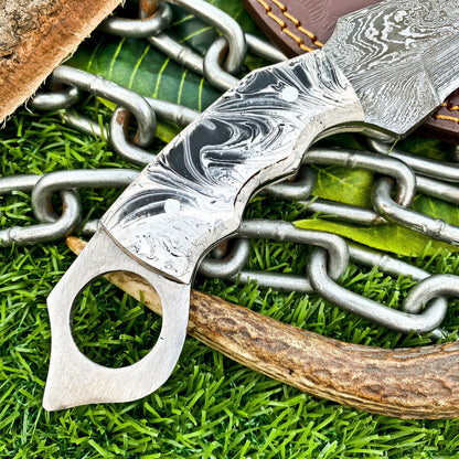 Handmade Damascus Karambit Knife 8" Karambit Damascus Steel Knife with Corian Handle