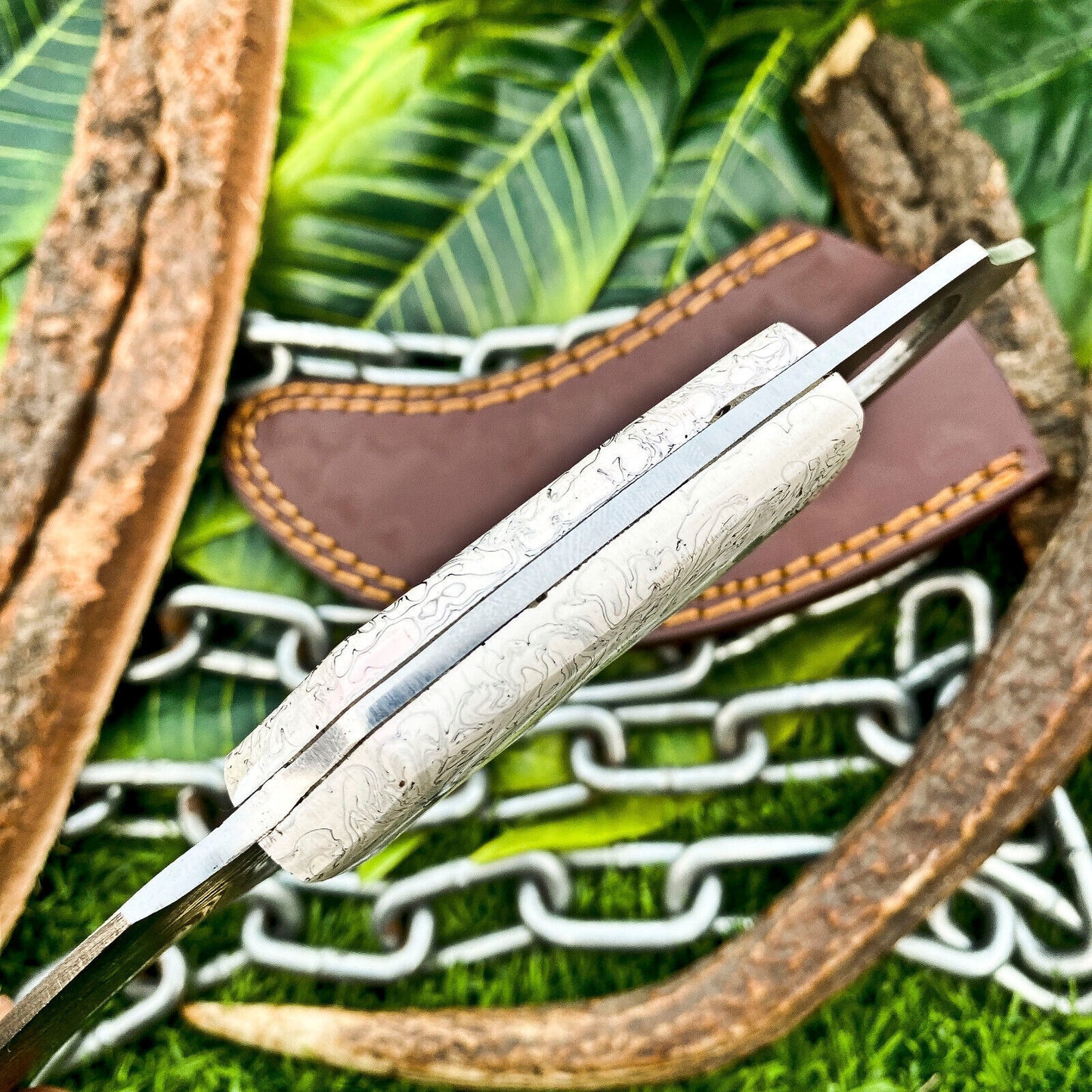 Handmade Damascus Karambit Knife 8" Karambit Damascus Steel Knife with Corian Handle