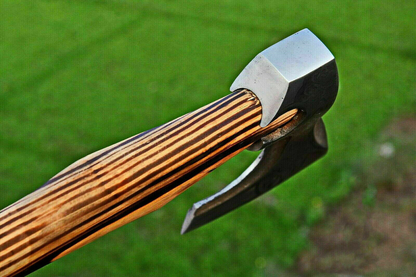 Custom Handmade Viking Axe – Carbon Steel Bearded Camping Hatchet with Rosewood Handle and Sheath