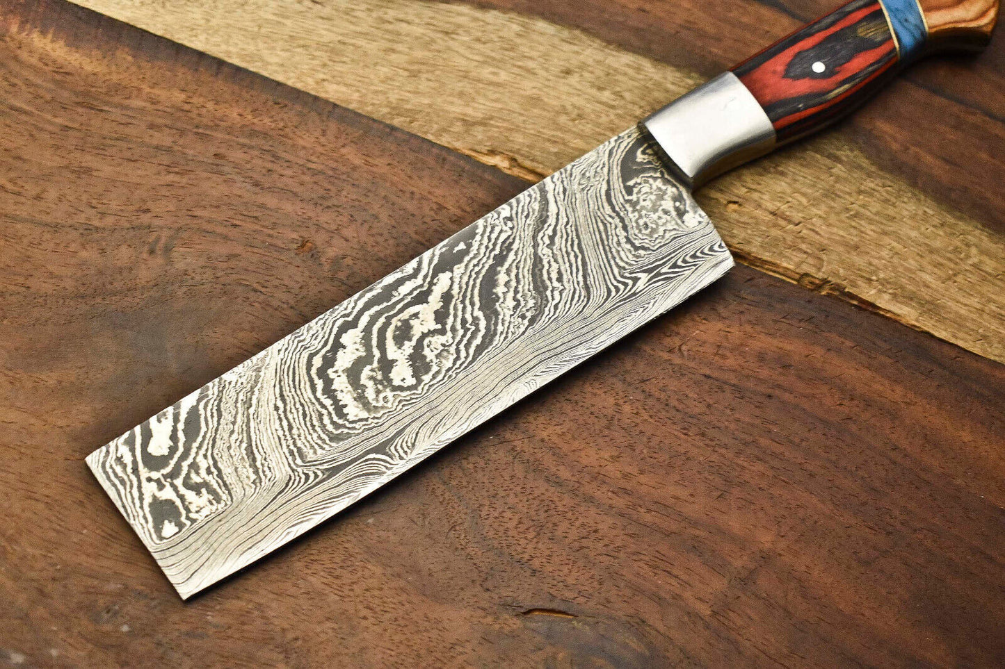 Custom Handmade Damascus Blade Chef Knife Full Tang Chopper Knife