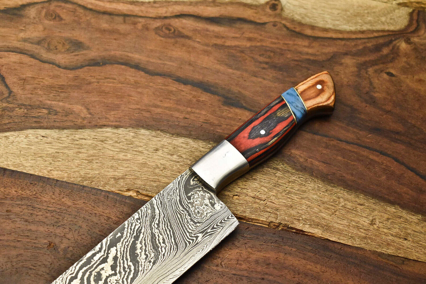 Custom Handmade Damascus Blade Chef Knife Full Tang Chopper Knife