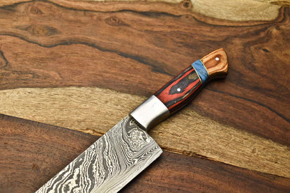 Custom Handmade Damascus Blade Chef Knife Full Tang Chopper Knife