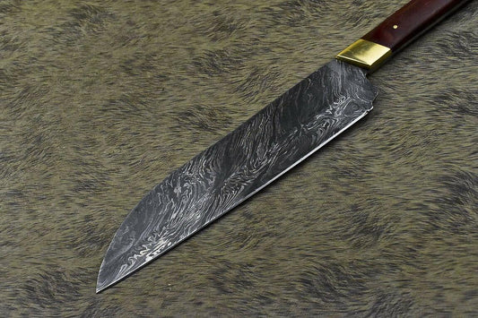Rare Custom Handmade Damascus Steel Chef Hunting Knife 13" | Micarta Handle | Full Tang Forged Blade