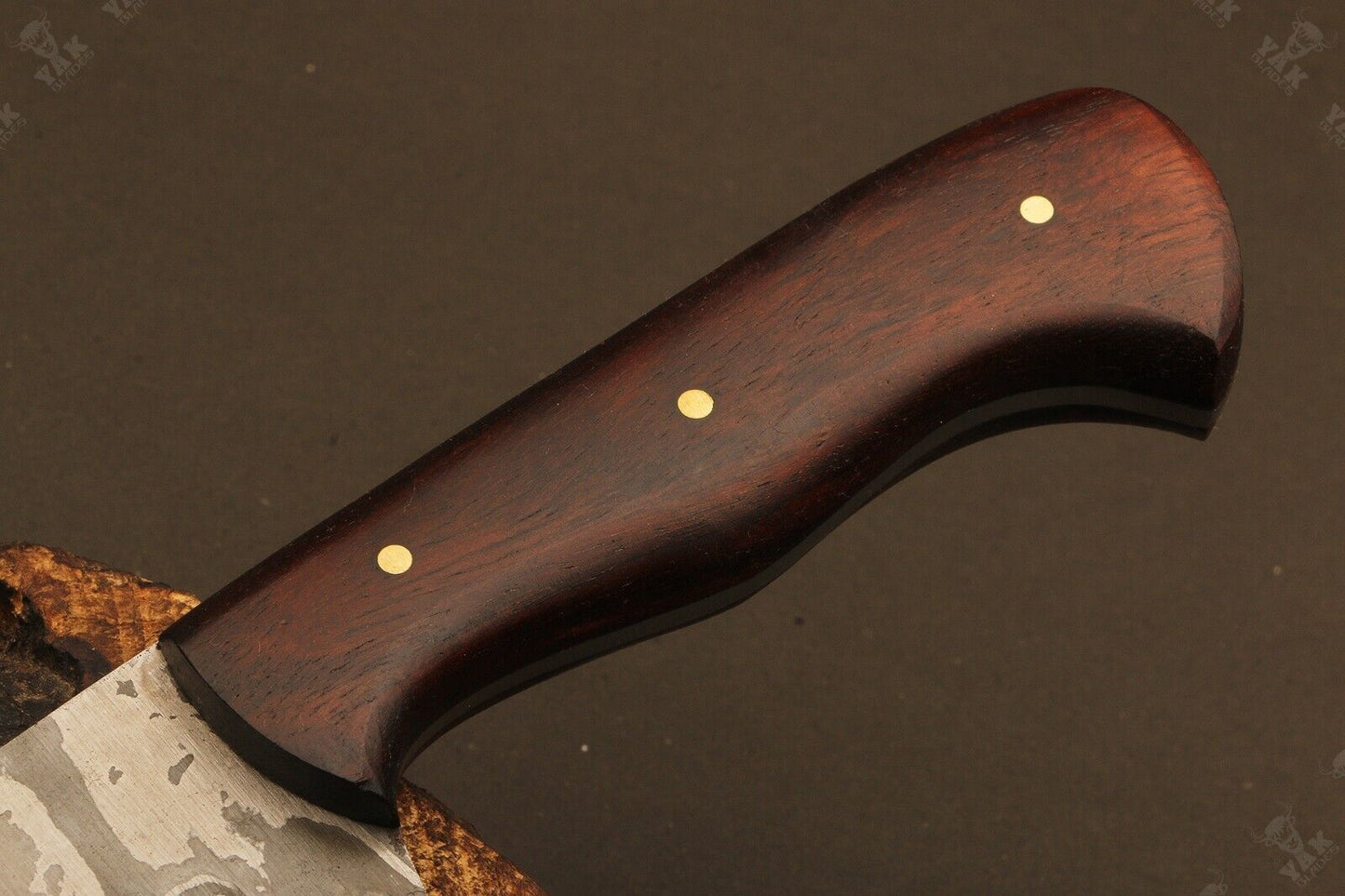 12" Damascus Fillet Knife Hand Forged Fire Damascus Steel Kitchen Knife with Wood Handle