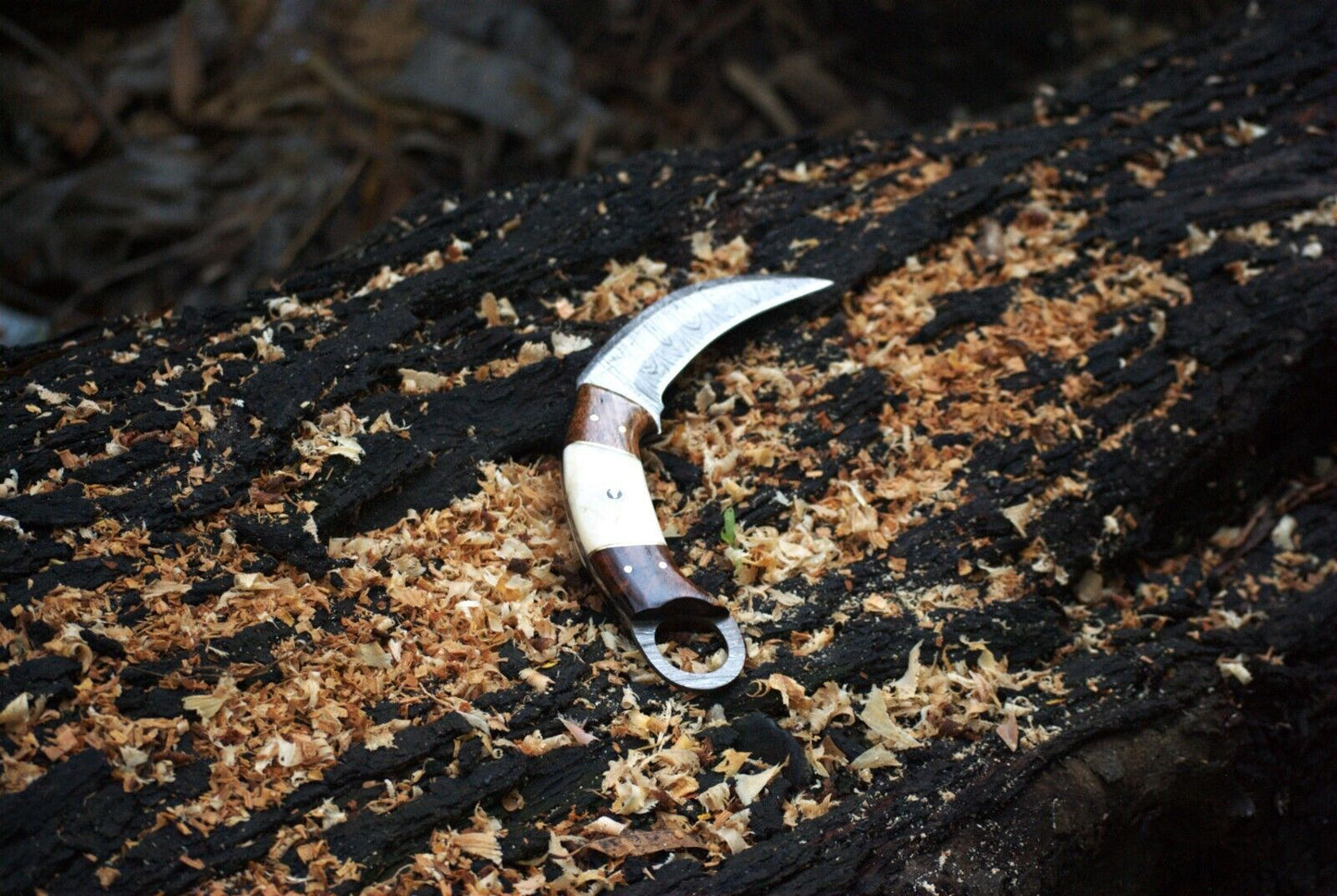 Handmade Damascus Karambit Knife Custom Best Karambit with Leather Sheath