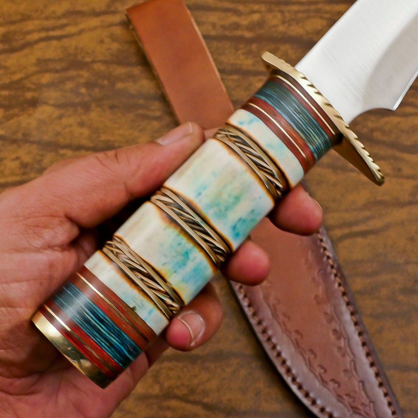Custom Handmade D2 Steel Bowie Knife | Hunting & Sport Fixed Blade 12"