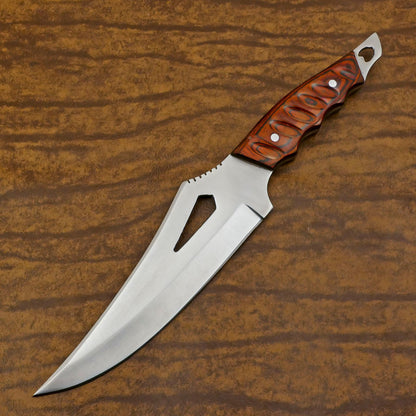 Handmade D2 Steel Full Tang Bowie Hunting Knife | 11" Pakka Wood Handle