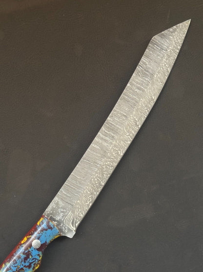 13" Damascus Fillet Knife  Damascus Steel Fillet Knife for Kitchen Use With Resin Handle
