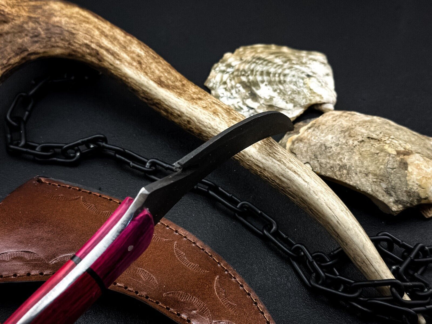 8" Handmade Best Karambit Carbon Steel Hunting Karambit Knife With Wood Handle