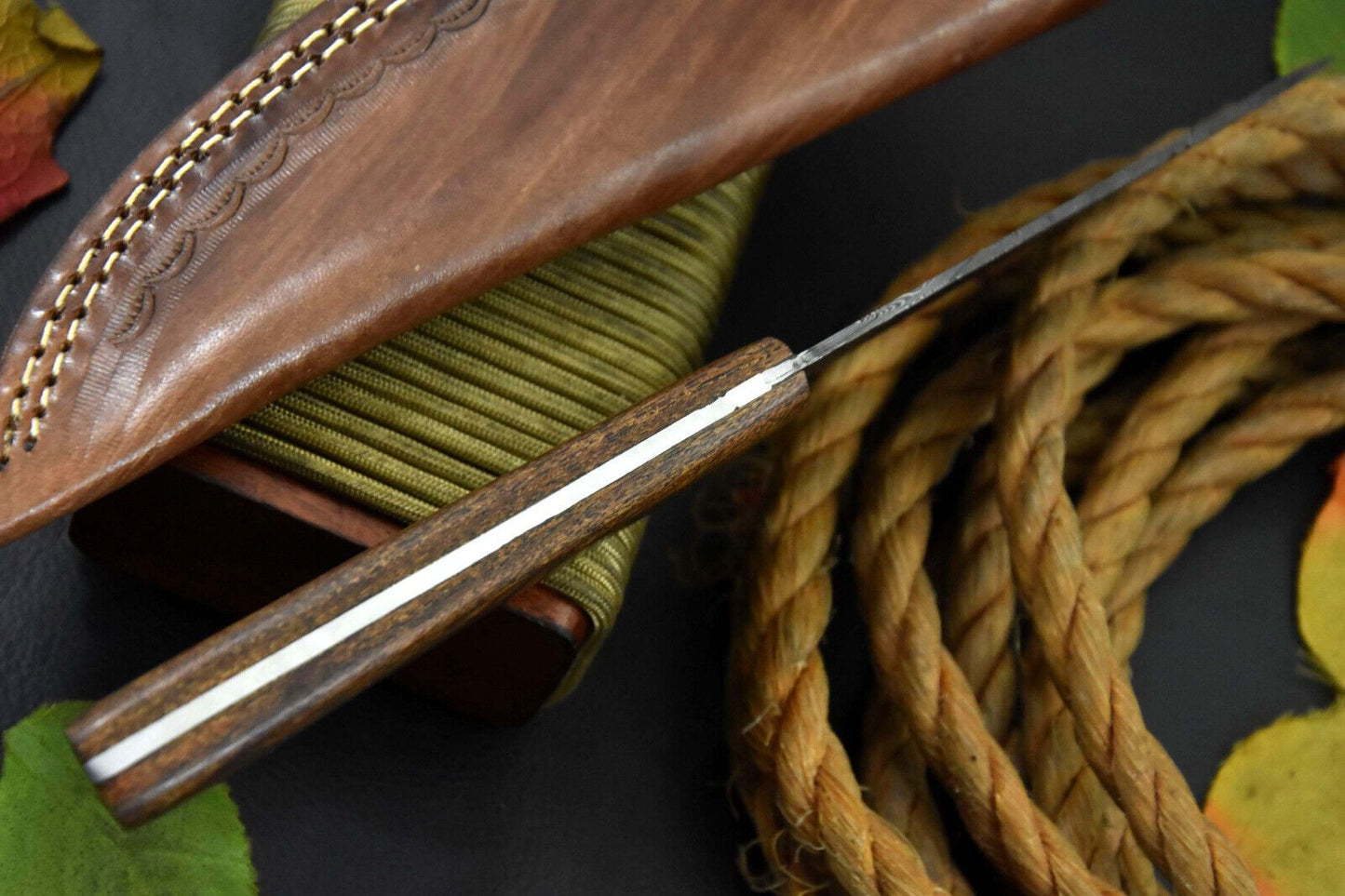 Custom Handmade Hammered Damascus Steel Chef Knife with Walnut Handle