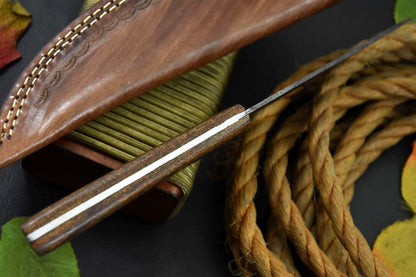 Custom Handmade Hammered Damascus Steel Chef Knife with Walnut Handle