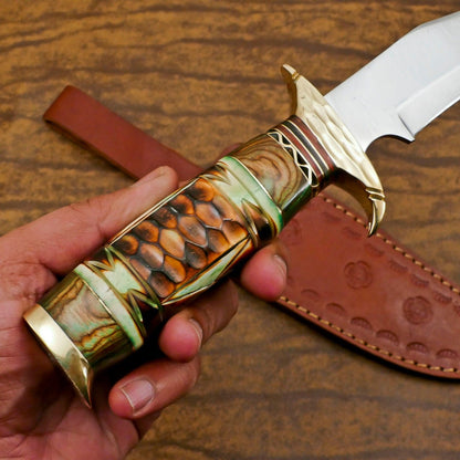 Custom Handmade 12 Inch D2 Steel Blade Hunting Bowie Outdoor Knife