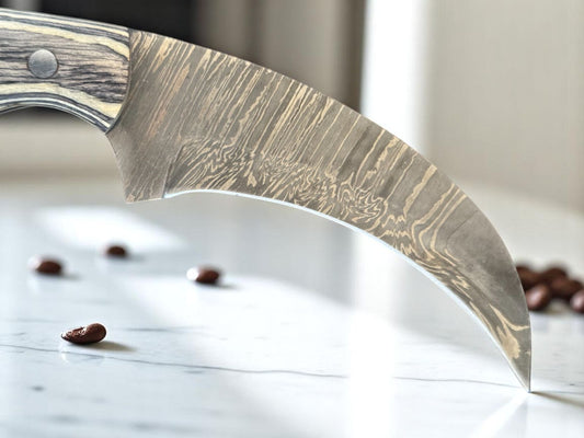 Damascus Karambit Knife Handmade Karambit Damascus Steel Hunting Knife with Wood Handle