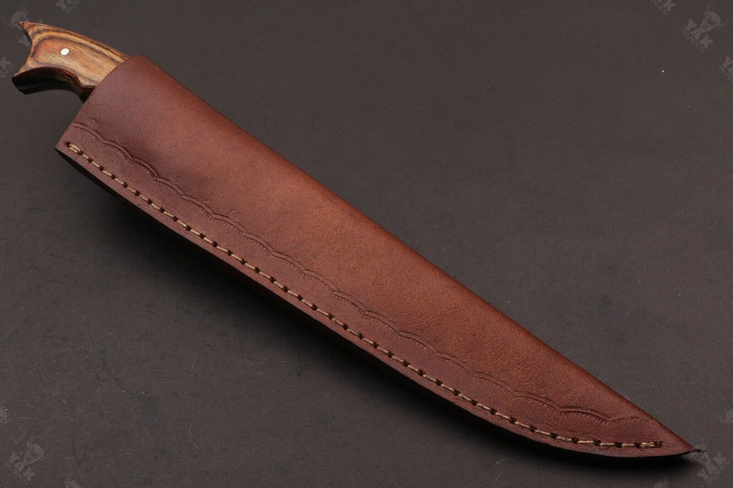 12" Handmade Fire Damascus Steel Fillet Kitchen Knife Damascus Fillet Knife W/Sheath