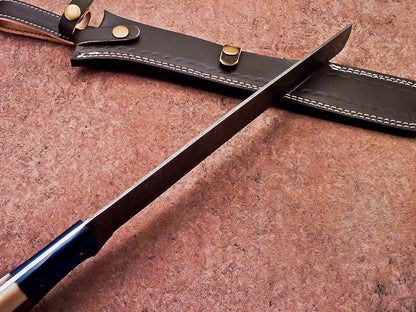 17" Professional Handmade Damascus Steel Bread & Chef Knife – Hardwood Handle