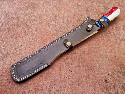 17" Professional Handmade Damascus Steel Bread & Chef Knife – Hardwood Handle