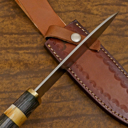 Custom Handmade 12 Inch D2 Steel Blade Hunting Bowie Camping Knife – Full Tang Outdoor Survival Knife