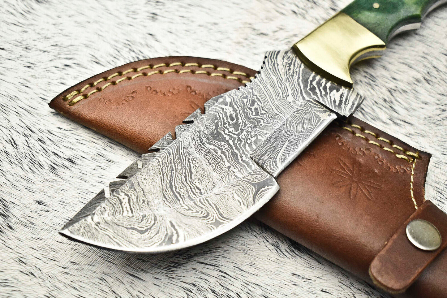 Exclusive Handmade Damascus Steel Tracker Knife | Full Tang Camping & Hunting Blade