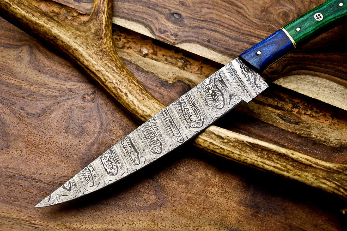 12" Custom Handmade Damascus Steel Kitchen Chef Knife | Full Tang Professional Blade