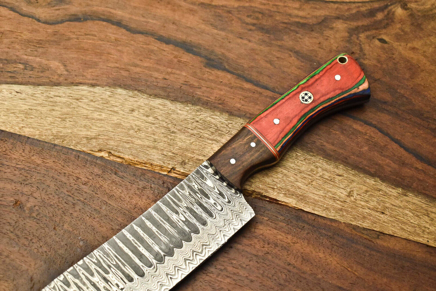 Custom Handmade Damascus Steel Chef Knife – Full Tang Chopper with 384 Layers Blade