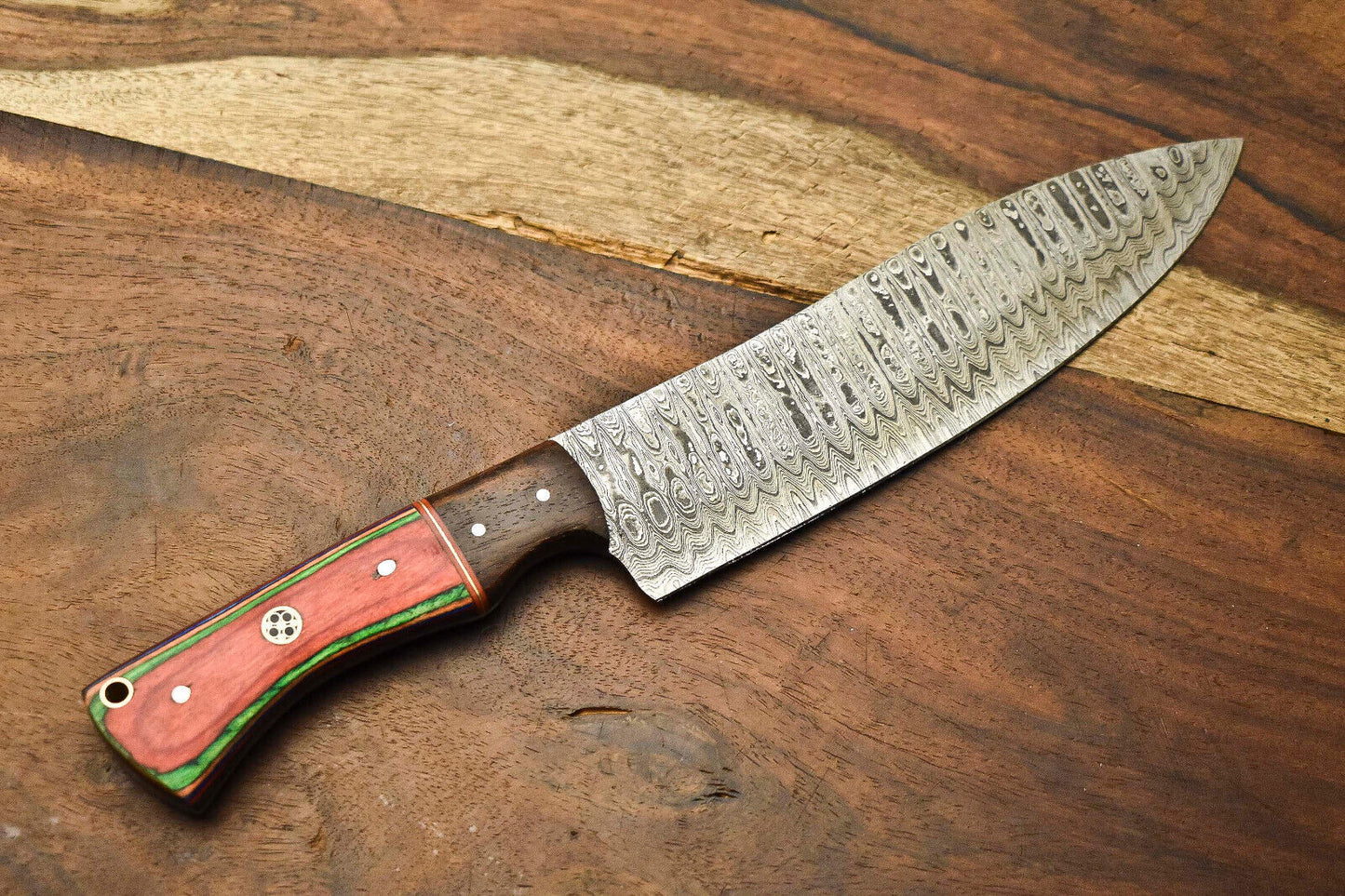 Custom Handmade Damascus Steel Chef Knife – Full Tang Chopper with 384 Layers Blade