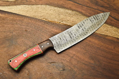 Custom Handmade Damascus Steel Chef Knife – Full Tang Chopper with 384 Layers Blade