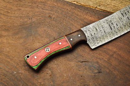 Custom Handmade Damascus Steel Chef Knife – Full Tang Chopper with 384 Layers Blade