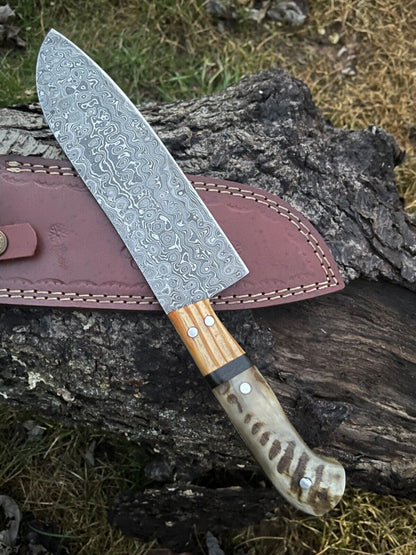 12" Damascus Chef Knife Handmade Chef Knife Kitchen Knife