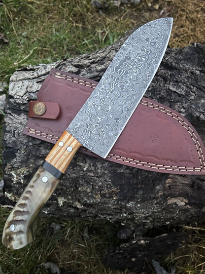 12" Damascus Chef Knife Handmade Chef Knife Kitchen Knife