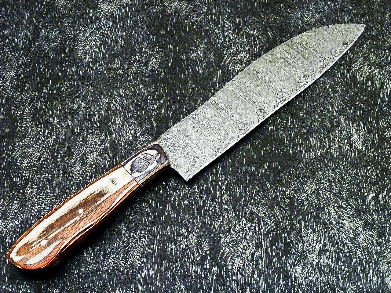 Professional Handmade Damascus Steel Chef Knife 13" with Hardwood Handle