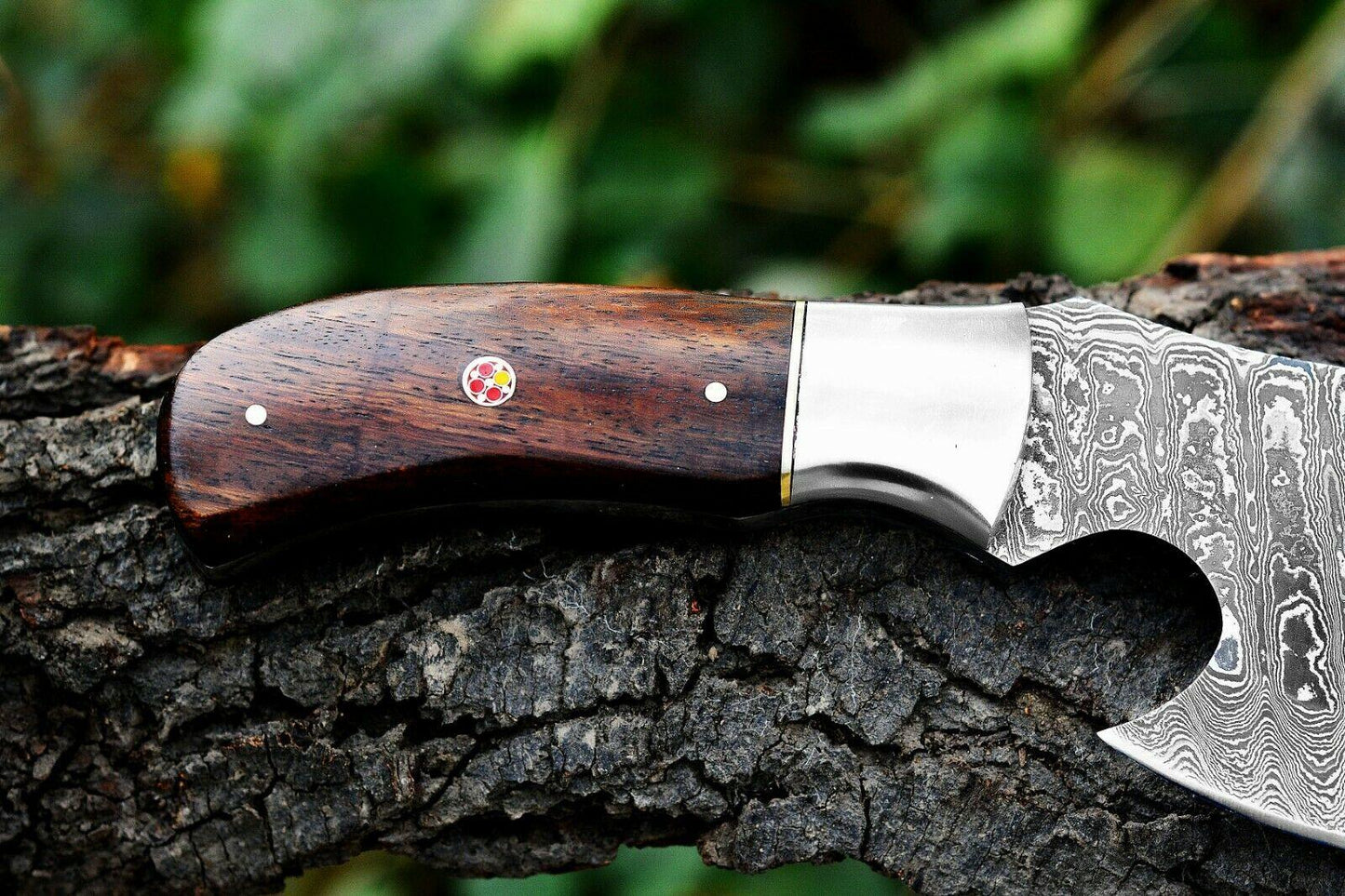Custom Handmade Damascus Mini Chopper Axe with Exotic Wood Handle – 8 Inch
