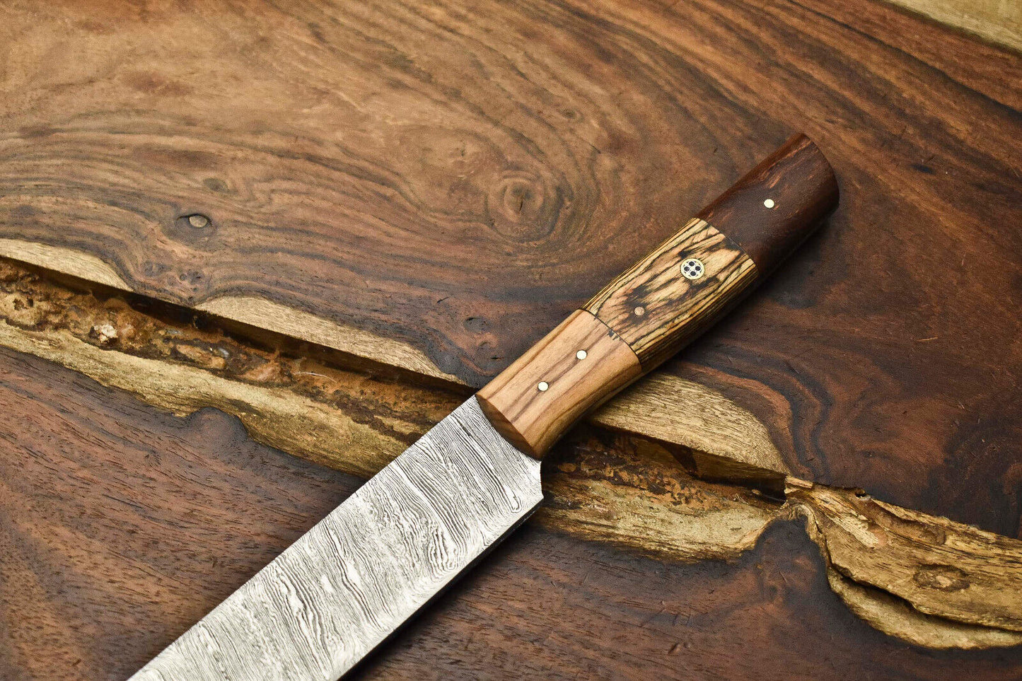 12" Handmade Damascus Steel Kitchen Chef Knife – Full Tang Razor Sharp Blade