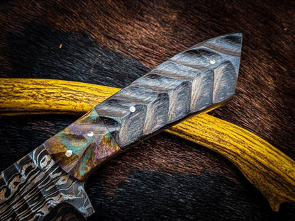 Custom Handmade D2 Tool Steel Hunting Skinner Knife with Leather Sheath