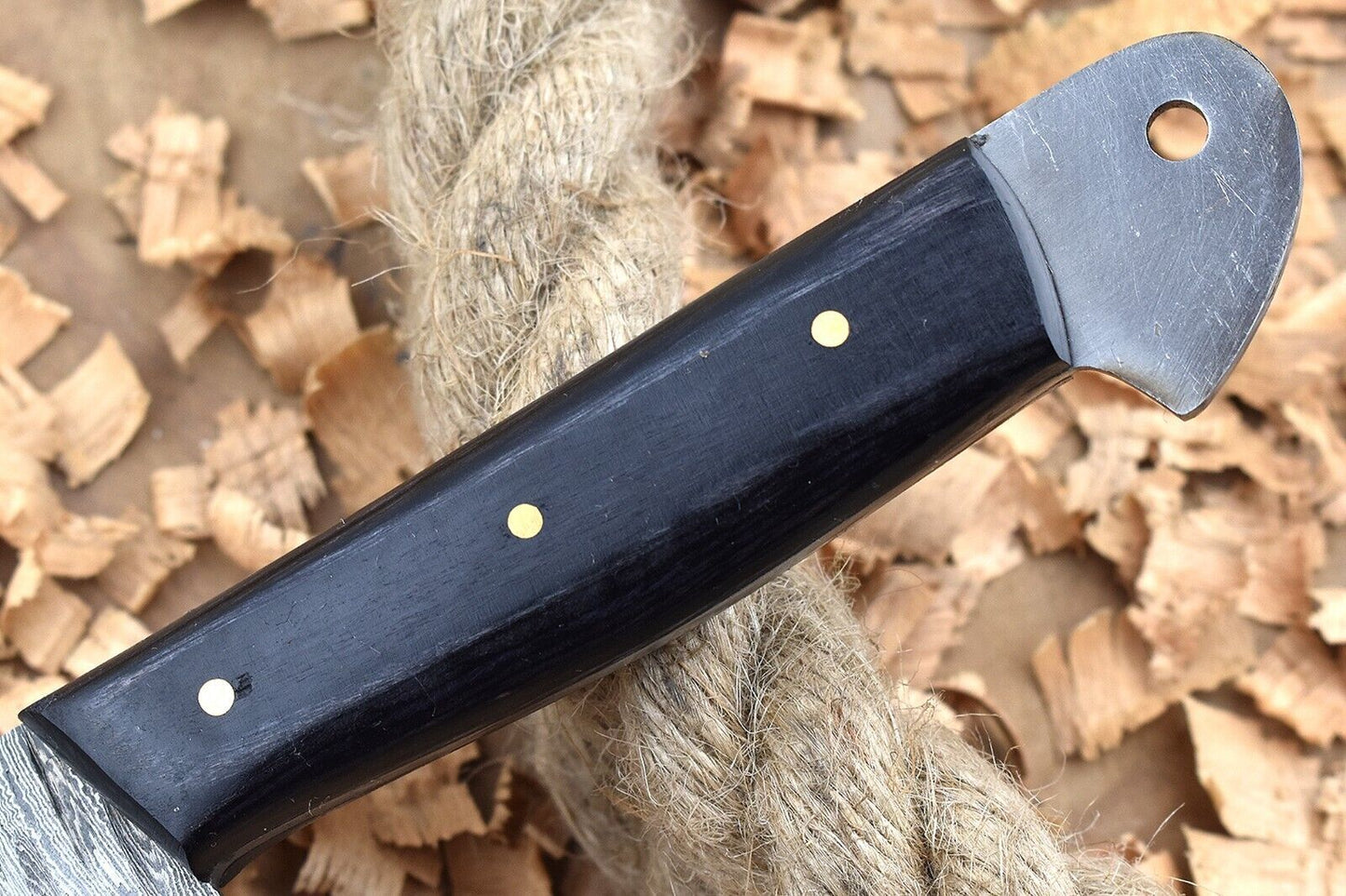 Handmade Forged Damascus Steel Kitchen Chef Knife with Black Dollar Thappa Handle