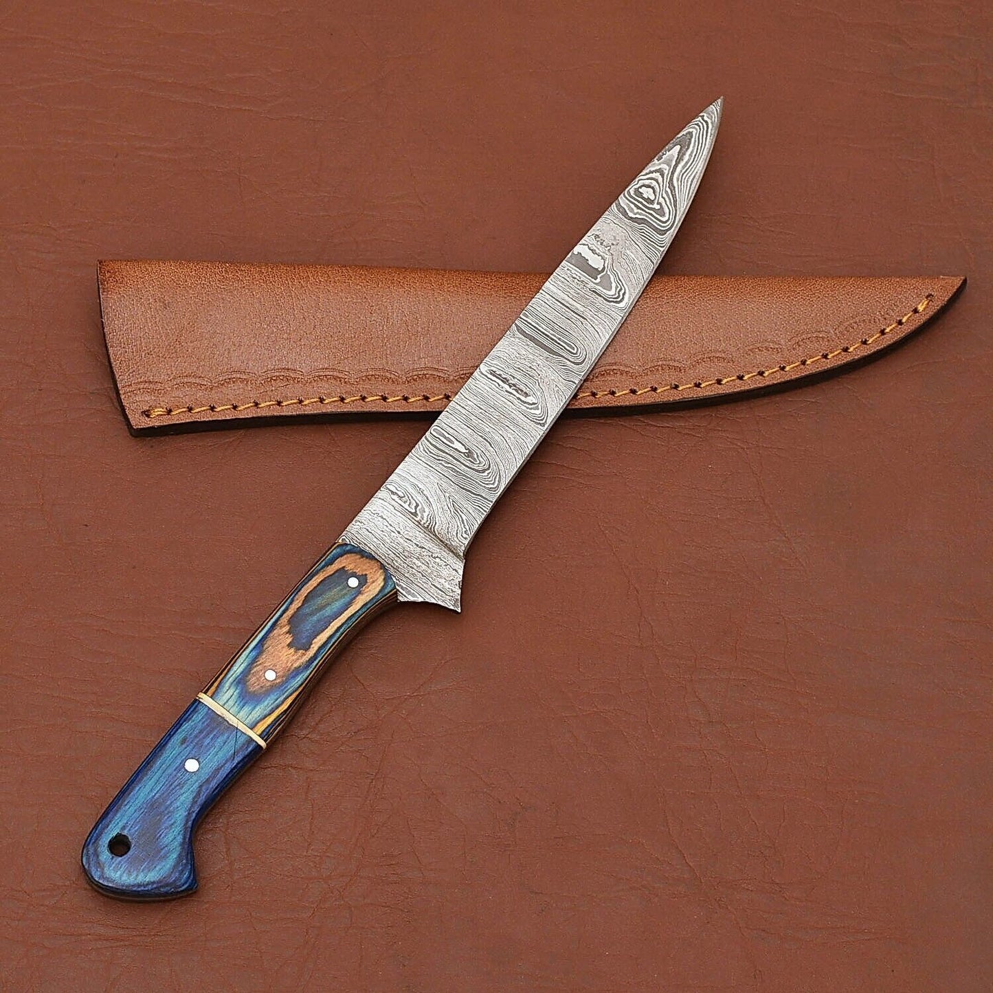 Artisan Handmade Damascus Steel Fillet Knife – Durable Pakka Wood Handle