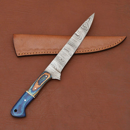 Artisan Handmade Damascus Steel Fillet Knife – Durable Pakka Wood Handle