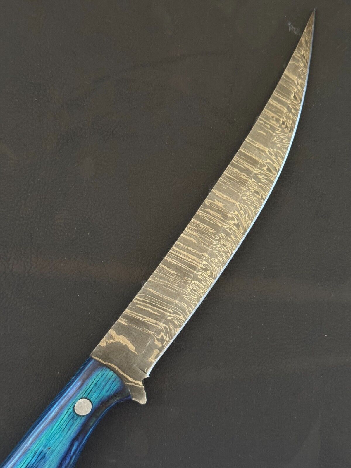 12" Damascus Fillet Knife Damascus Steel Fillet Knife for Kitchen With Pakka Wood Handle