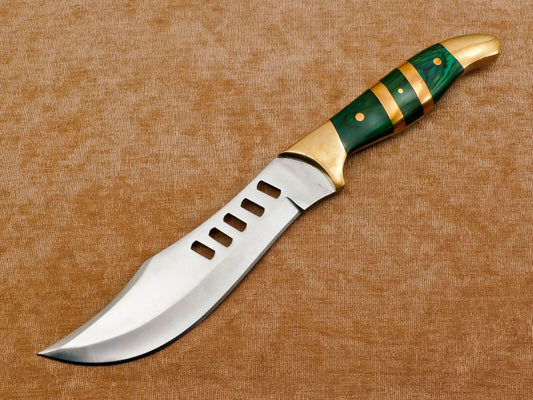 Premium Handmade 12-Inch D2 Clip Point Full Tang Bowie Hunting Knife with Sheath