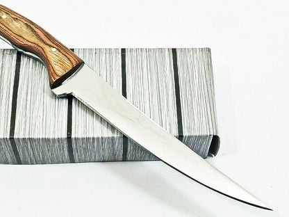 Handmade D2 Steel Blade Best Fillet Knife Sharp Fillet Knife Full Tang Knife W/Sheath