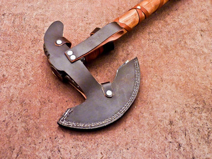 Custom Handmade Carbon Steel Viking Axe – Bearded Camping Hatchet Tomahawk