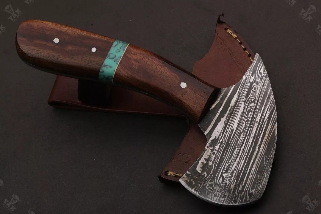 Custom Hand Forged Handmade Damascus Steel Mini Tactical Axe Hatchet | Hunting & Camping Damascus Axe
