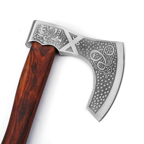 Call to Battle High Carbon Steel Viking Bearded Battle Axe With Leather Sheath