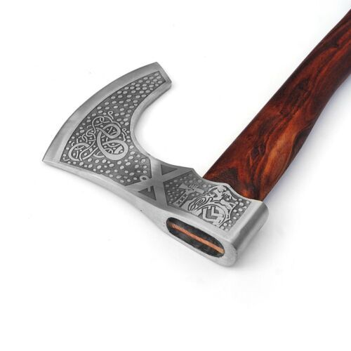 Call to Battle High Carbon Steel Viking Bearded Battle Axe With Leather Sheath