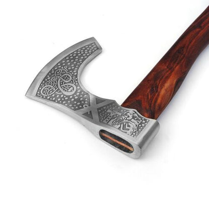 Call to Battle High Carbon Steel Viking Bearded Battle Axe With Leather Sheath